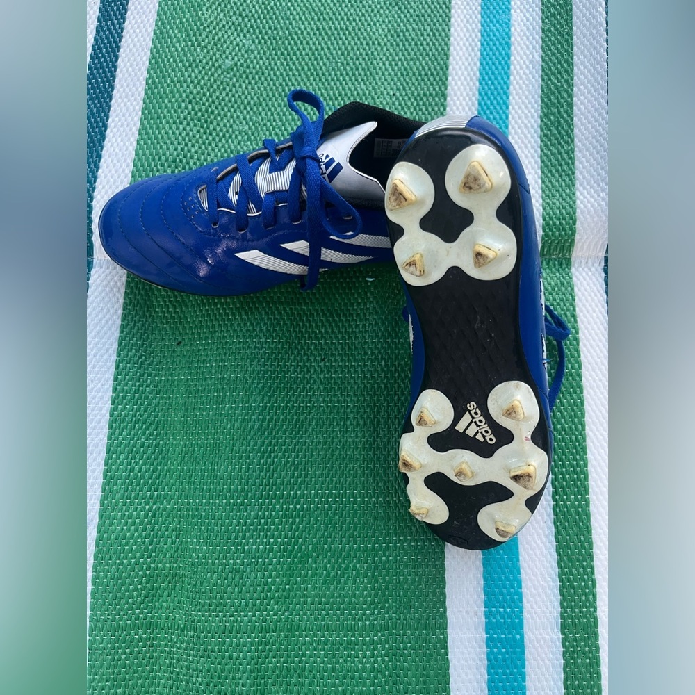 Adidas Goletto VIII FG J Soccer Cleats GW6162 Kids Size 5 Blue White - Picture 7 of 9